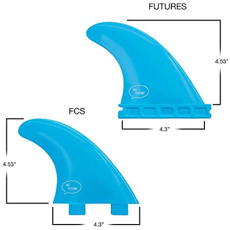 Ho Stevie! Fiberglass Reinforced Polymer Surfboard Fins - Thruster (3 Fins) FCS or Futures Sizes, with Fin Bag, Screws