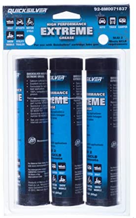 Quicksilver 8M0071837 High Performance Extreme Grease/Lubricant with PTFE, 3-Ounce Cartridges, Pack of 3