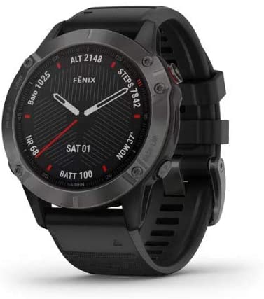 Garmin Fenix 6 Pro Sapphire Multisport Smartwatch (Carbon Gray DLC/Black Band) Performance Bundle (4 Items)