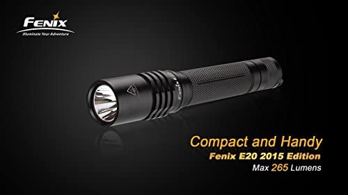 Fenix E20 2015 265 Lumen XP-E2 LED tactical Flashlight with two NiMH rechargeable AA Batteries, Charger & Two EdisonBright AA Alkaline batteries