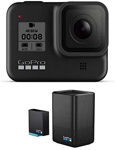 GoPro HERO8 Black, Waterproof Digital Action Camera with Touch Screen 4K UHD Video 12MP Photos (CHDHX-801), Bundle with Dual Charger, 3 Batteries, 64GB microSD Card, Microfiber Cloth