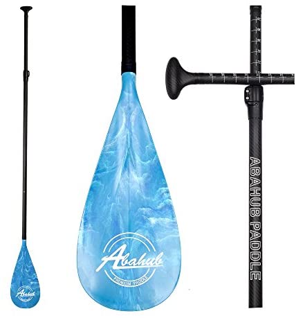 Abahub 3-Piece Adjustable Carbon Fiber SUP Paddle Carbon Shaft + Carrying Bag for Stand Up Paddleboard