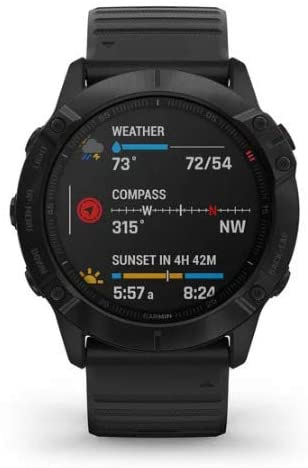 Garmin Fenix 6X Pro Multisport GPS Smartwatch (Black with Black Band) Performance Bundle (4 Items)