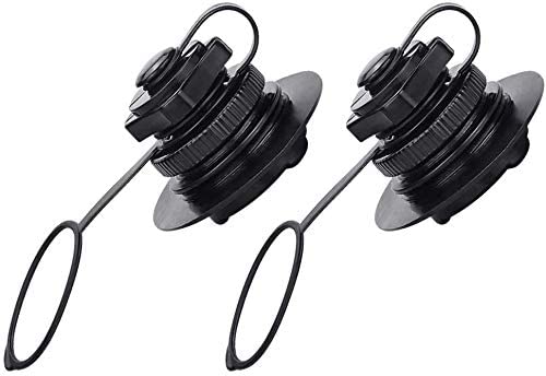BUZIFU 2pcs Air Valve Inflatable Boat Spiral Air Plugs One-way Inflation Replacement Screw Boston Valve for Rubber Dinghy Raft Kayak Pool Boat Airbeds,Black