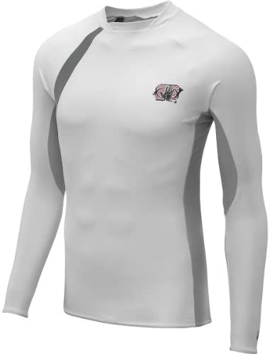 Body Glove Men's Performance Long Arm Rashguard, White/Silver, XX-Large