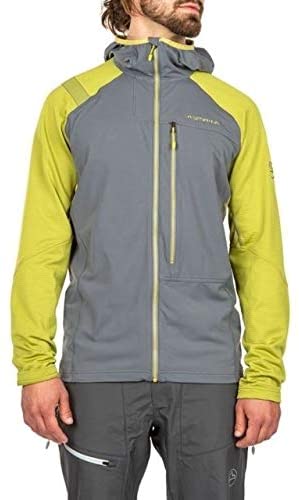 La Sportiva Defender Jacket - Men's, Steel/Kiwi, Medium, L24-908713-M