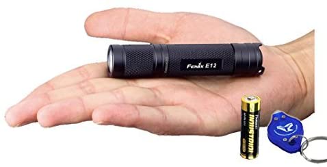 Fenix E12 XP-E2 Mini Pocket LED Light with AA Battery and a Blue Keychain Light - 130 Lumens