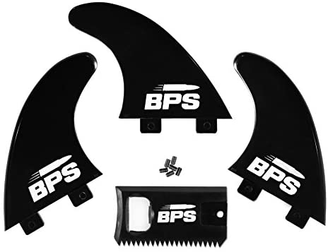BPS Fiberglass Reinforced Surboard Fins - 3 Thruster Fins Set (FCS G5 M5 Style) Future Fins