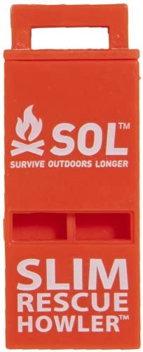 S.O.L. Survive Outdoors Longer Slim Rescue Howler Whistle (2-Count), Orange, Model:AD0010