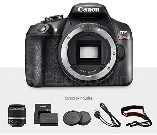 Canon EOS Rebel T6 DSLR Camera Bundle EF-S 18-55mm f/3.5-5.6 IS II Lens, EF-S 55-250mm f/4-5.6 IS STM Lens and Accessories (19 Items)