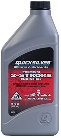 Quicksilver 858020Q01 Premium Two-Cycle TC-W3 Oil - Outboards, Personal Water Craft (PWC’s), Snowmobiles, Motorcycles and Chainsaws, 1 Pint Bottle