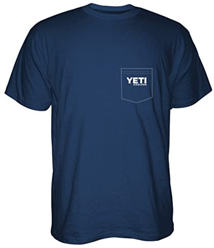 YETI Built for The Wild Pocket T-Shirt Short Sleeve Navy Blue Small