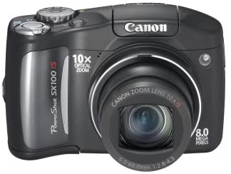 Canon PowerShot SX100IS 8MP Digital Camera with 10x Optical Image Stabilized Zoom (Black)