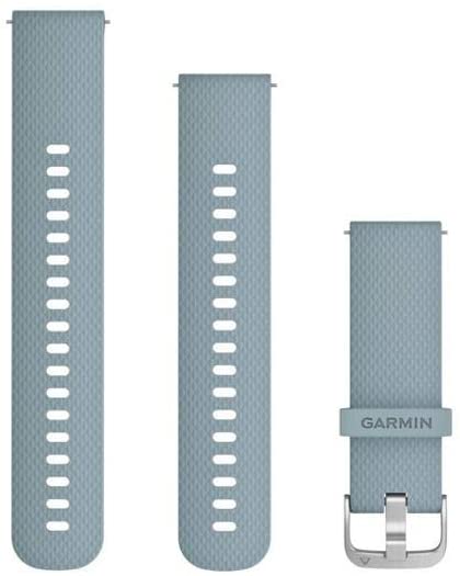 Garmin Quick Release Accessory Band 20 mm- Dark Brown Leather Large, Seafoam-Silver (010-12691-06)