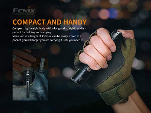 Fenix PD36R 1600 Lumen USB rechargeable CREE LED tactical Flashlight with EdisonBright charging cable carry case bundle