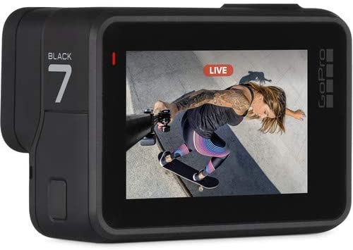 GoPro HERO7 (Black) Waterproof Digital Action Camera w/Touch Screen 4K HD Video 12MP Photos Live Streaming Stabilization - Bundle Kit