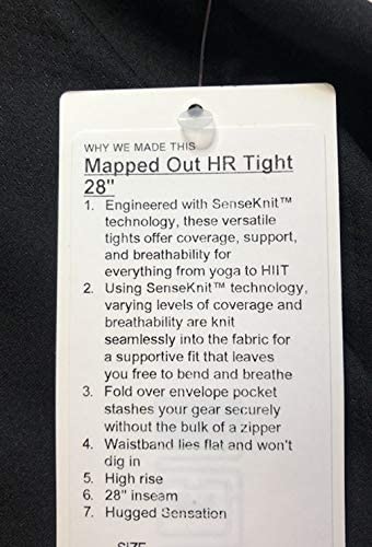 Lululemon Mapped Out HR Tight 28" - BLK/BLK