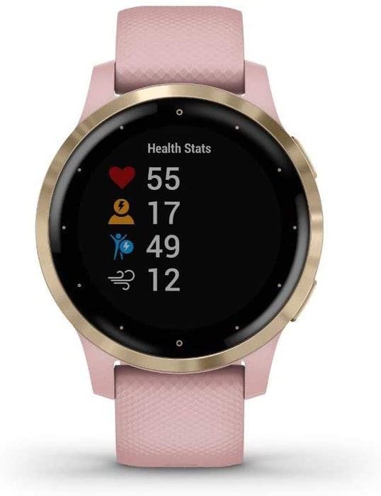 Garmin Vivoactive 4S GPS Smartwatch with Music & Fitness Activity Tracker & Health Monitor Apps (Dust Rose/Gold) 010-02172-31 4 S Bundle with Security Extension