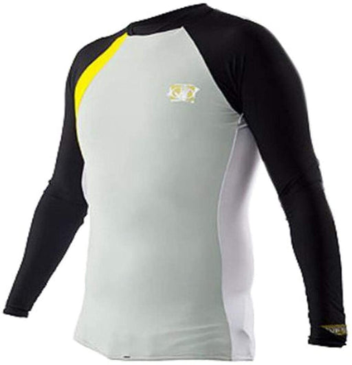 Body Glove Men's Performance Long Arm Rashguard, Small, Silver/Black