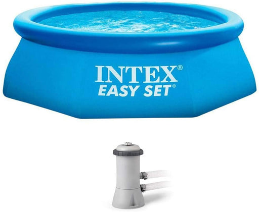 Intex 8ft x 30in Easy Set Inflatable Above Ground Polygonal Pool w/Filter Pump