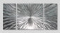 Statements2000 Silver Modern Metal Wall Art Sculpture by Jon Allen - Multi Panel Tryptych Home Décor, Vortex 3P