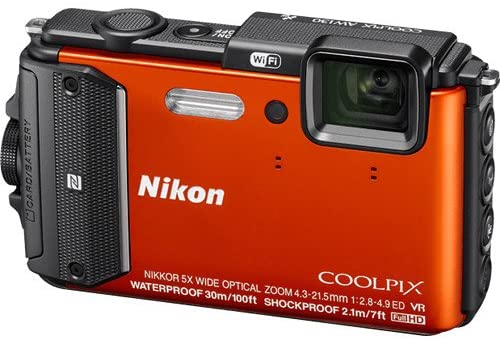 Nikon Coolpix AW130 16.0-Megapixel Waterproof Digital Camera with 5X Optical Zoom NIKKOR ED Wide-Angle Glass Lens, Built-in Wi-Fi, NFC and GPS (Orange)