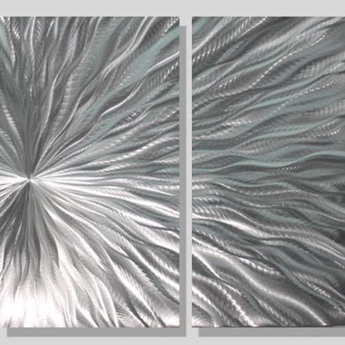 Statements2000 Silver Modern Metal Wall Art Sculpture by Jon Allen - Multi Panel Tryptych Home Décor, Vortex 3P