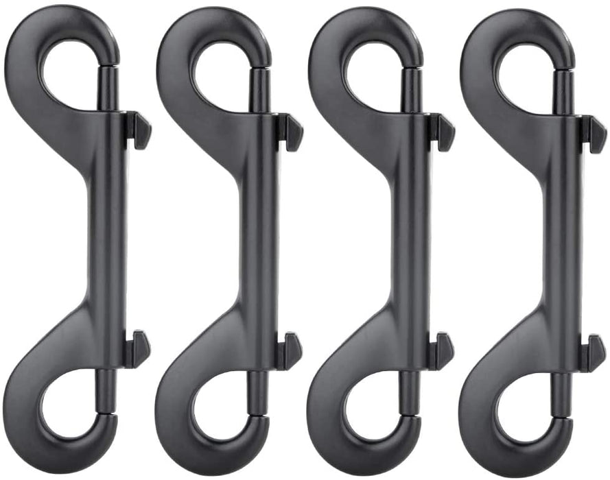 AOWESM 4 Packs Zinc Alloy Double Ended Bolt Snap Hooks Nickel Plated Double Sided Trigger Chain Metal Clip Scuba Diving Clips Key Holder Security New