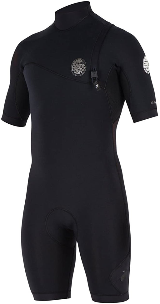 Rip Curl E Bomb Zip Free Entry 2/Short Sleeve Spring Wetsuit, Black/Black, Large