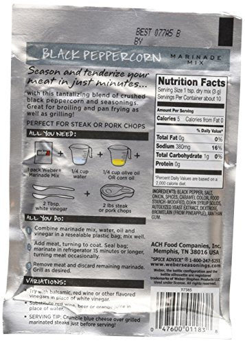 Weber Grill Marinade Black Peppercorn, 1.12-Ounce (Pack of 12)