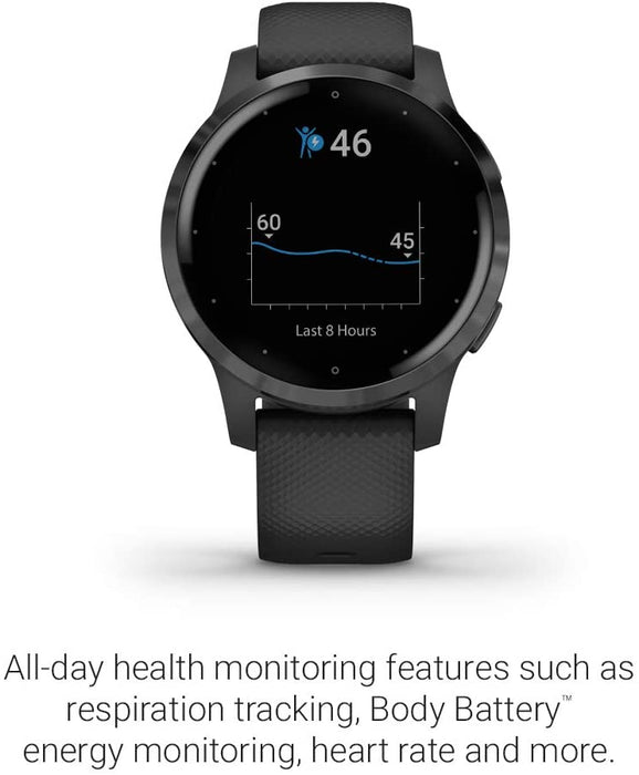Garmin Vivoactive 4, GPS Smartwatch, Features Music, Body Energy Monitoring, Animated Workouts, Pulse Ox Sensors and More