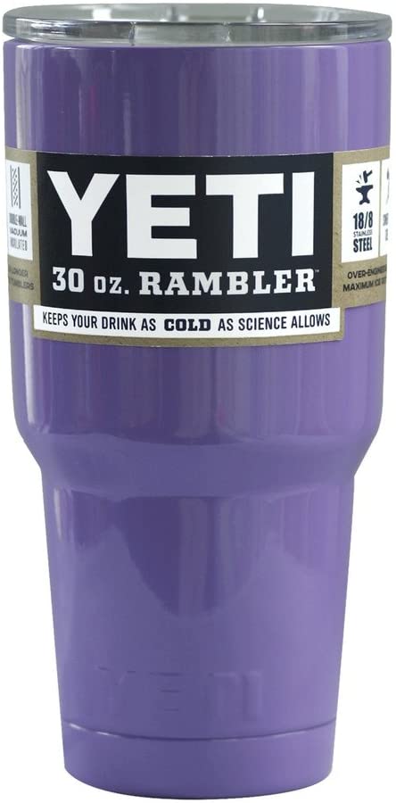 YETI Rambler Tumbler, Stainless Steel, Powder-Coated, Custom Colors (Lilac) (30 Ounce)