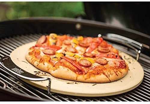 Weber Gourmet BBQ System 14 in. Pizza Stone with Carry Rack