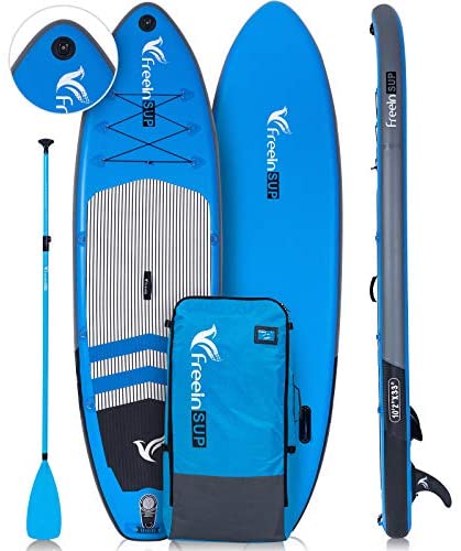 Freein Stand Up Paddle Board sup Explorer SUP Inflatable Stand up Paddle Board 10'2"/ 11'x33 x6 Glass Fiber Paddle, Dual Action Pump, Removable Fin, Leash, Dry Bag, Adaptor, Camera Mount, Backpack…