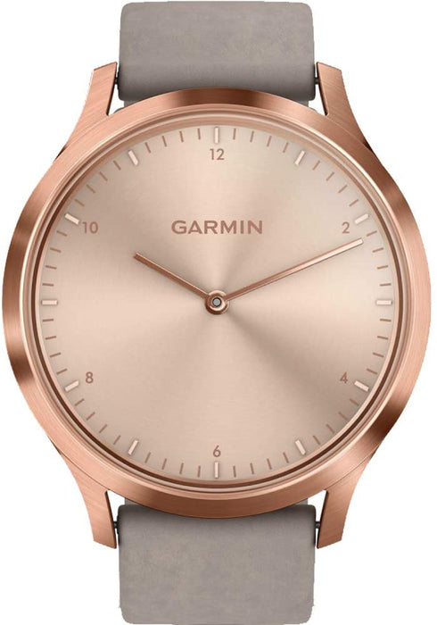 Garmin Vivomove HR Premium Rose Gold w/Gray Suede Band + Extra Band Granite Blue (010-01850-19) with 1 Year Extended Warranty