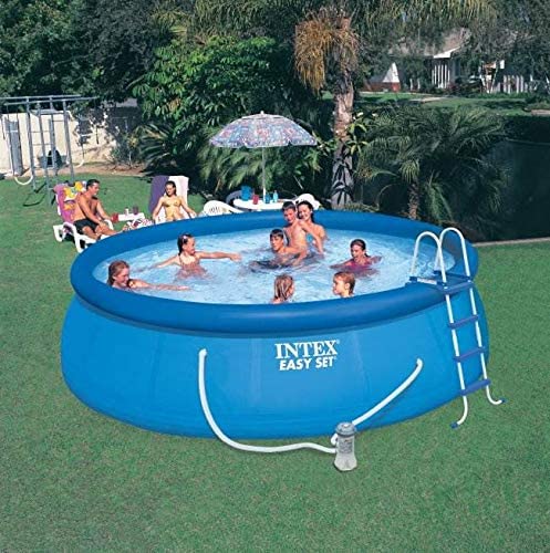 INTEX 15' x 48" Easy Set Pool Set w/ Pump, Ladder, Kits