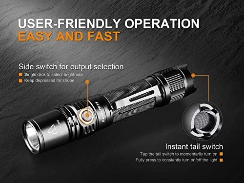 Fenix PD35 V2.0 1000 Lumen 2018 Tactical Flashlight with 2 X Rechargeable Batteries, are-X2 Charger and 2 X EdisonBright CR123A Batteries
