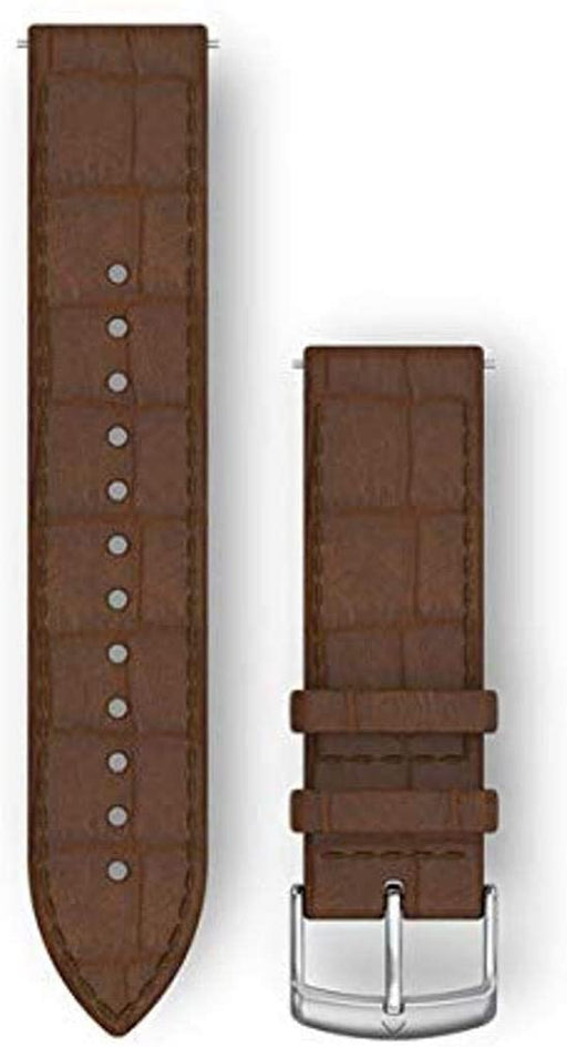 Garmin Quick Release Band, 20mm, Dark Brown Embossed Italian Leather with Silver Hardware