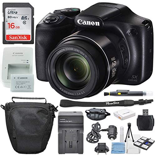 Canon PowerShot SX540 is Wi-Fi Enabled Digital Camera + 16GB Memory Card, Travel Charger, Camera Case, Starter Cleaning Kit & Accessories