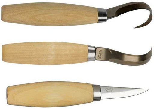 Bundle - 3 Items: Morakniv Wood Carving 164 Knife (No Sheath), Morakniv Wood Carving 163 Knife (No Sheath), Morakniv Wood Carving 120 Knife (with Sheath)