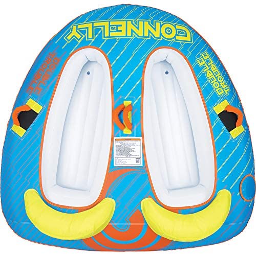 CWB Connelly Double Trouble 2 Person 66x72 Inch Partially Covered Cockpit Style Inflatable Boat Towable Water Inner Tubing Tube