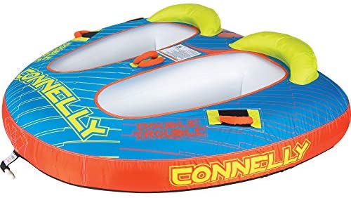 CWB Connelly Double Trouble 2 Person 66x72 Inch Partially Covered Cockpit Style Inflatable Boat Towable Water Inner Tubing Tube