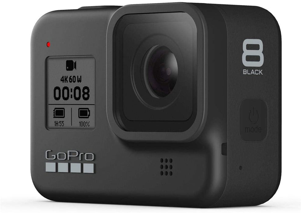 GoPro HERO8 Black, Waterproof Digital Sports and Action Camera with Touch Screen 4K UHD Video 12MP Photos, Power Bundle with Dual Charger, 3 Batteries, 128GB microSD Card, Cleaning Kit