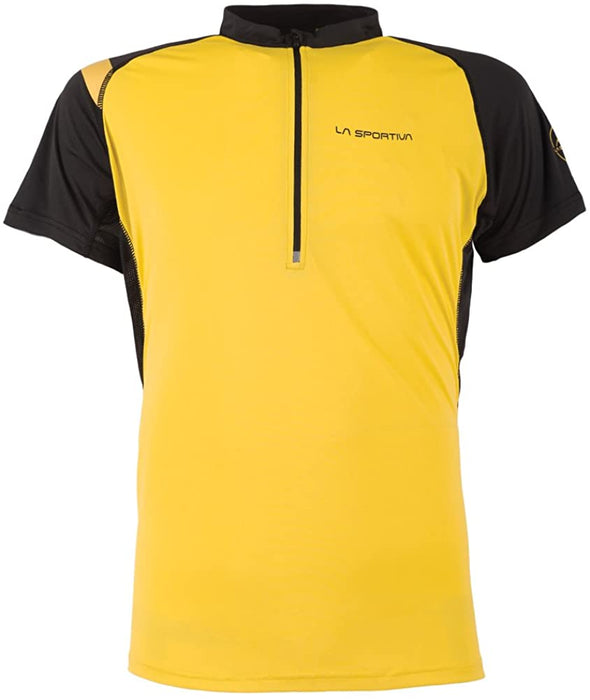 La Sportiva Men's Advance T-Shirt - Mountain Trail Running T-Shirt for Men, Yellow/Black, Small