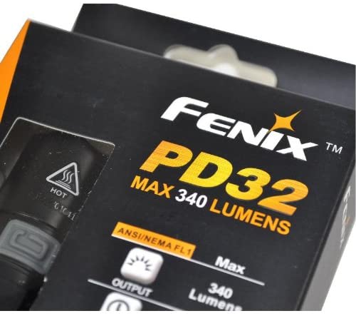 Fenix PD32 G2 340 Lumen XP-G2 R5 LED Tactical Flashlight with Four EdisonBright CR123A Lithium Batteries