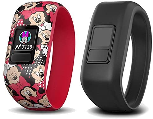 Garmin Vivofit Jr 2 with Two Stretchy Bands (Minnie Mouse & Black)