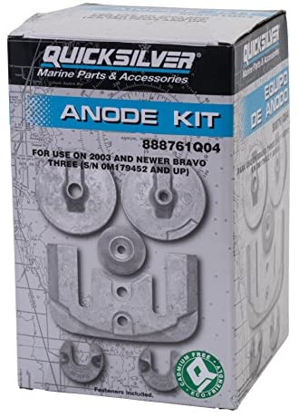 Quicksilver 888761Q04 Aluminum Anode Kit - MerCruiser Bravo III Drives