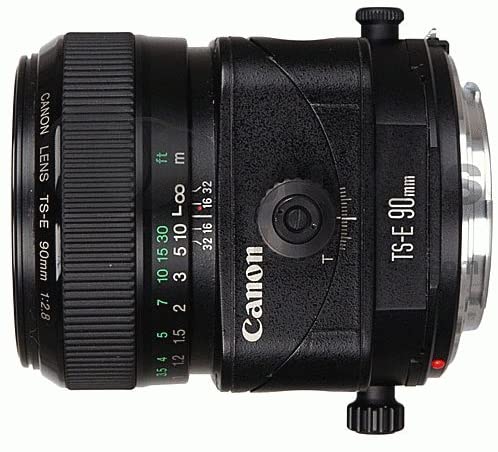 Canon TS-E 90mm f/2.8 Tilt Shift Lens for Canon SLR Cameras, Black - 2544A003