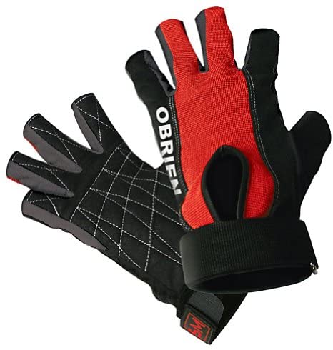 O'Brien Ski Skin 3/4 Waterski Gloves, 2XS Black Red