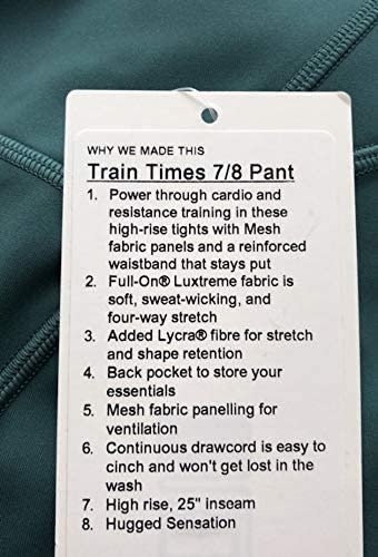 Lululemon Train Times 7/8 Pant - GRSO (Green Smoke)